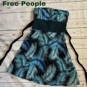 Free People size 10 tube dress palm leaves